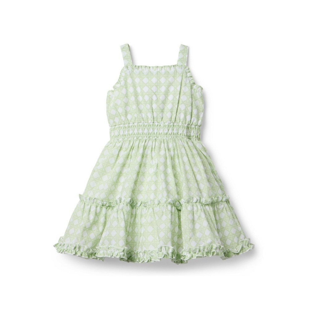 Janie and Jack Checkered Dress in Green and White Size 4